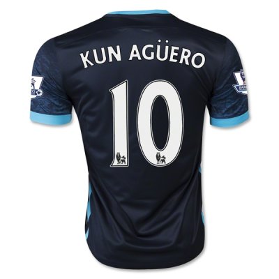 2015-16 Manchester City KUN AGUERO 10 Away Soccer Jersey