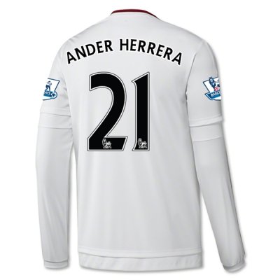 2015-16 Manchester United ANDER HERRERA 21 LS Away Soccer Jersey
