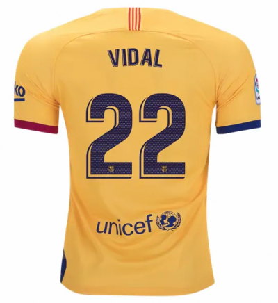 2019-20 Barcelona Away Soccer Jersey Shirt Arturo Vidal #22