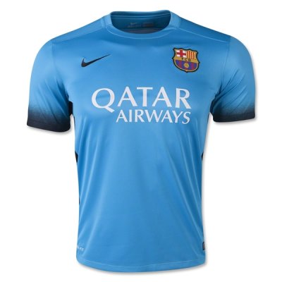 2015-16 Barcelona Third Soccer Jersey Blue