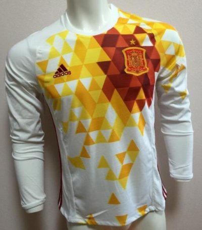 2016 Euro Spain LS Away Soccer Jersey