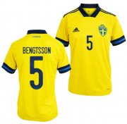 2020 EURO Sweden Home Soccer Jersey Shirt Pierre Bengtsson #5