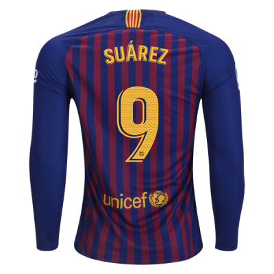 2018-19 FC Barcelona LS Home Soccer Jersey Shirt Luis Suarez #9