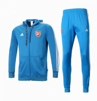 2019-20 Arsenal Light Blue Hoodie Jacket Training Kits With Pants