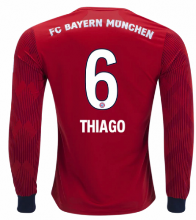 2018-19 Bayern Munich LS Home Soccer Jersey Shirt Thiago Alcantara #6
