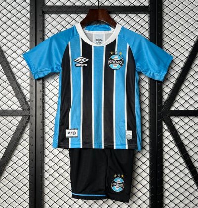 2025-26 Gremio Foot-Ball Kids Home Soccer Kits Shirt With Shorts