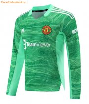 2021-22 Manchester United Dark Green Long Sleeve Goalkeeper Soccer Jersey Shirt