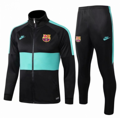 2019-20 Barcelona Black Green Training Kits Jacket Top + Trouser