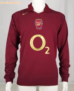 2005-06 Arsenal Retro Long Sleeve Home Soccer Jersey Shirt