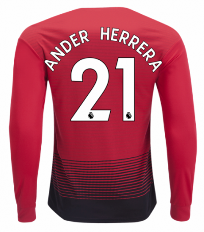 2018-19 Manchester United LS Home Soccer Jersey Shirt Ander Herrera #21