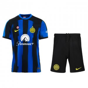 2023-24 Inter Milan Kids Home Soccer Kits Shirt With Shorts