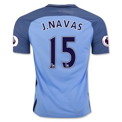 2016-17 Manchester City 15 J. NAVAS Home Soccer Jersey