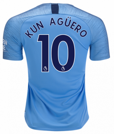 2018-19 Manchester City Home Soccer Jersey Shirt Sergio Aguero #10