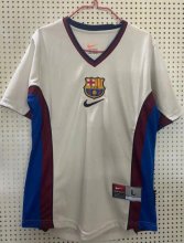 1998-99 Barcelona Retro Away White Soccer Jersey Shirt