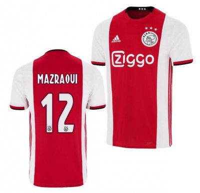 2019-20 Ajax Home Soccer Jersey Shirt Noussair Mazraoui 12