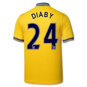 13-14 Arsenal #24 Diaby Away Yellow Jersey Shirt 13-14 Arsenal #24 Diaby Away Yellow Jersey Shirt