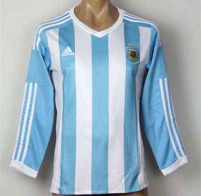 2015-16 Argentina LS Home Soccer Jersey