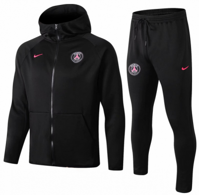 2018-19 PSG Black Hoodie Jacket Training Kits With Pants