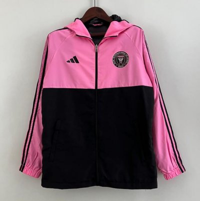 2023-24 Inter Miami CF Pink Black Hoodie Windbreaker Jacket