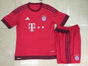 Kids Bayern Munich 2015-16 Home Soccer Shirt With Shorts