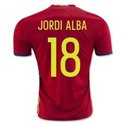 2016 Spain JORDI ALBA #18 Home Soccer Jersey
