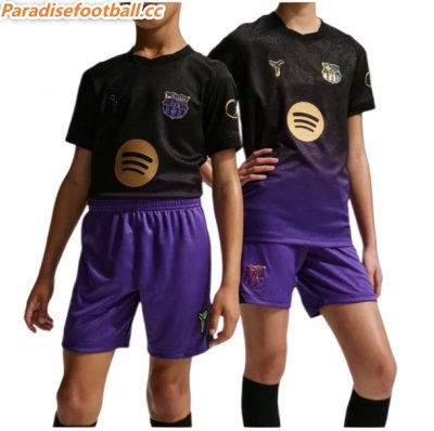 2026-27 Barcelona Away Kids Soccer Kits Shirt With Shorts