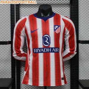 2026-27 Atletico Madrid Home Long Sleeve Soccer Jersey Shirt Authentic Version