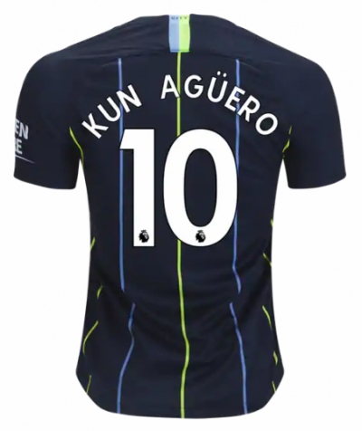 2018-19 Manchester City Away Soccer Jersey Shirt Sergio Aguero #10