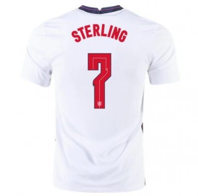 2020 EURO England Home White Soccer Jersey Shirt RAHEEM STERLING #7