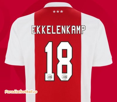 2021-22 Ajax Home Soccer Jersey Shirt with Ekkelenkamp 18 printing