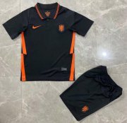 Kids Netherlands 2020 EURO Away Soccer Shirt With Shorts