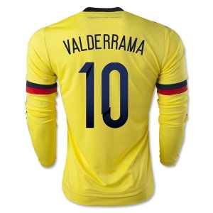 2015 Colombia VALDERRAMA #10 LS Home Soccer Jersey