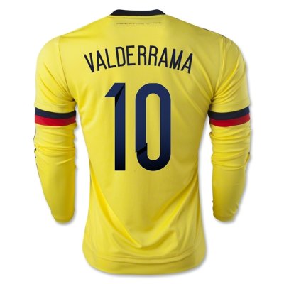 2015 Colombia VALDERRAMA #10 LS Home Soccer Jersey
