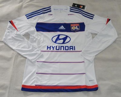 Lyon 2015-16 Long Sleeve Home Soccer Jersey