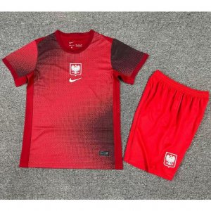 2024 Euro Cup Poland Kids Away Soccer Kits Shirt With Shorts