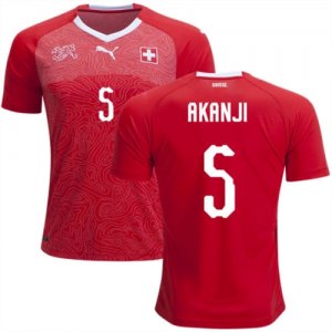 2018 World Cup Switzerland Home Soccer Jersey Shirt Manuel Akanji #5