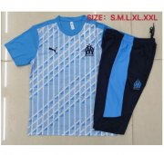 2020-21 Marseille Light Blue Training Sets Capri Pants with Shirt