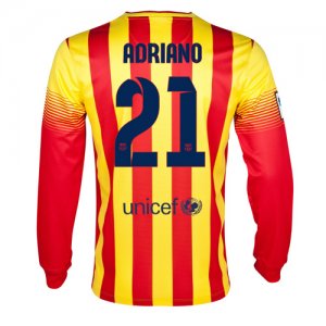 13-14 Barcelona #21 Adriano Away Long Sleeve Soccer Jersey Shirt 13-14 Barcelona #21 Adriano Away Long Sleeve Soccer Jersey Shirt