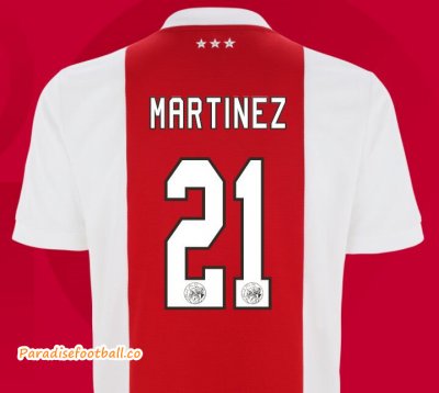 2021-22 Ajax Home Soccer Jersey Shirt with Martinez 21 printing