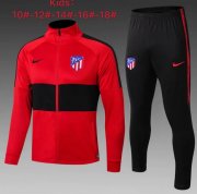 Kids 2019-20 Atletico Madrid Red Black Jacket Training Kits