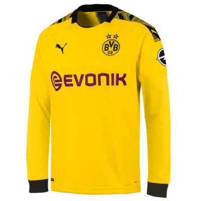 2019-20 Borussia Dortmund Long Sleeve Home Soccer Jersey Shirt