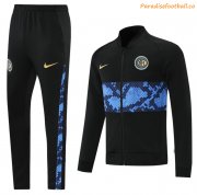 2021-22 Inter Milan Black Blue Training Kits Jacket with Pants