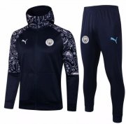 2020-21 Manchester City Navy Training Kits Hoodie Jacket with Pants