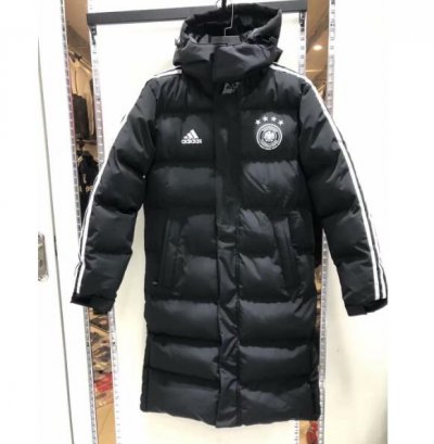 2020-21 Germany Black Long Hoodie Cotton Warn Coat