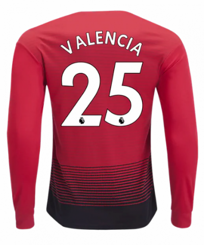 2018-19 Manchester United LS Home Soccer Jersey Shirt Antonio Valencia #25
