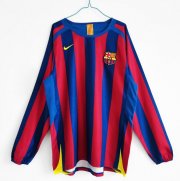2005-06 Barcelona Retro Home Long Sleeve Soccer Jersey Shirt