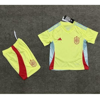 2024 Euro Cup Spain Kids Away Soccer Kits Shirt with Shorts