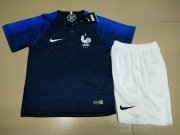 Kids France 2018 World Cup Home Soccer Kit (Jersey + Shorts)