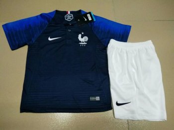 Kids France 2018 World Cup Home Soccer Kit (Jersey + Shorts) Kids France 2018 World Cup Home Soccer Kit (Jersey + Shorts)