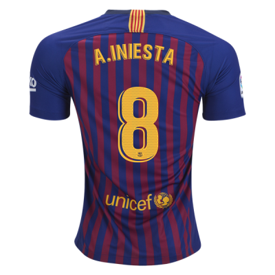 2018-19 FC Barcelona Home Soccer Jersey Shirt Andres Iniesta #8